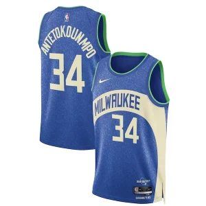 Duraturo Versatile Giannis Antetokounmpo Milwaukee Bucks Nike Unisex 2023/24 Swingman Jersey Blue City Edition per i devoti sostenitori