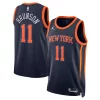 Prestigioso Jalen Brunson New York Knicks Jordan Brand Unisex Swingman Player Jersey Statement Edition Navy per i devoti sostenitori