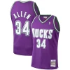 Pratico Lussuoso Ray Allen Milwaukee Bucks 2000/01 Hardwood Classics Swingman Jersey Purple per i devoti sostenitori