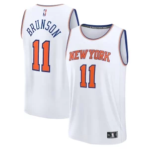 Trendy Elegante Jalen Brunson New York Knicks Fast Break Replica Player Jersey Association Edition White per i devoti sostenitori
