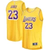 Gorgeous Stupendo Accattivante LeBron James Los Angeles Lakers Youth Fast Break Player Jersey Icon Edition Gold per i devoti sostenitori