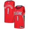 Bellissimo Zion Williamson New Orleans Pelicans Jordan Brand Swingman Player Jersey Statement Edition Red per i devoti sostenitori