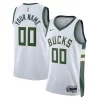 Raffinato Robusto Moderno Milwaukee Bucks Nike Unisex Swingman Custom Jersey White Association Edition per i devoti sostenitori