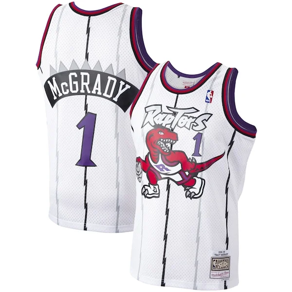 Fascinante Tracy McGrady Toronto Raptors 1998/99 Hardwood Classics Swingman Jersey White per i devoti sostenitori
