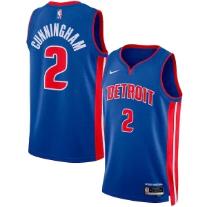 Incantevole Cade Cunningham Detroit Pistons Nike Unisex Swingman Jersey Icon Edition Blue/White per i devoti sostenitori