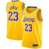 Fascinante Fantastico LeBron James Los Angeles Lakers Nike Swingman Player Jersey Gold Icon Edition per i devoti sostenitori