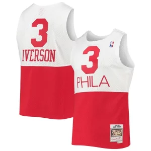 Fantastico Pratico Allen Iverson Philadelphia 76ers 2003/2004 Hardwood Classics Swingman Jersey White/Red per i devoti sostenitori