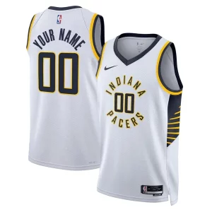 Pratico Indiana Pacers Nike Unisex Swingman Custom Jersey White Association Edition per i devoti sostenitori