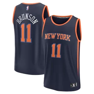 Duraturo Jalen Brunson New York Knicks Youth Fast Break Replica Player Jersey Statement Edition Navy per i devoti sostenitori