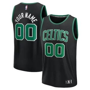 Lussuoso Duraturo Boston Celtics Youth Custom Fast Break Jersey Black Statement Edition/Kelly Green/White per i devoti sostenitori