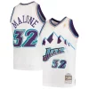 Pratico Eccezionale Karl Malone Utah Jazz 1996/97 Hardwood Classics Swingman Jersey White per i devoti sostenitori