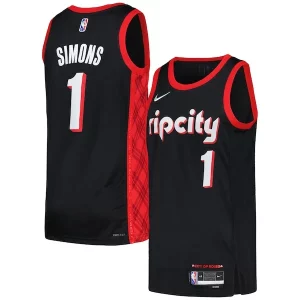 Ottimo Bellissimo Prestigioso Anfernee Simons Portland Trail Blazers Nike Swingman Player Jersey City Edition Black/Red per i devoti sostenitori