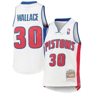 Carino Raffinato Rasheed Wallace Detroit Pistons Youth 2003/04 Hardwood Classics Swingman Jersey White per i devoti sostenitori