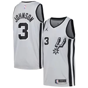 Raffinato Keldon Johnson San Antonio Spurs Nike Swingman Player Jersey Statement Edition Silver per i devoti sostenitori
