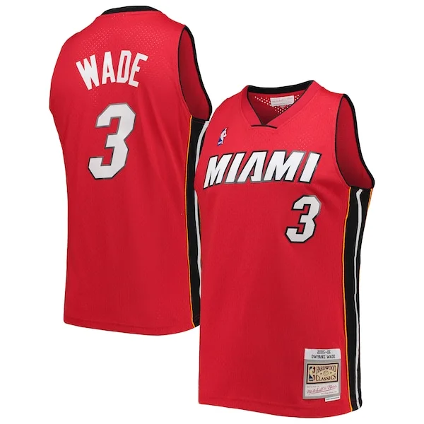 Delizioso Bellissimo Trendy Dwyane Wade Miami Heat Big & Tall Hardwood Classics 2005/06 Swingman Jersey Red per i devoti sostenitori