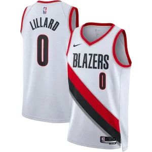 Magnifico Damian Lillard Portland Trail Blazers Nike Unisex Swingman Jersey Association Edition White/Black per i devoti sostenitori