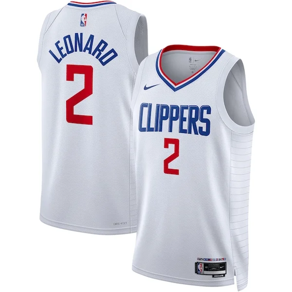 Resistente Sofisticato Kawhi Leonard LA Clippers Nike Unisex Swingman Jersey Association Edition White/Royal per i devoti sostenitori