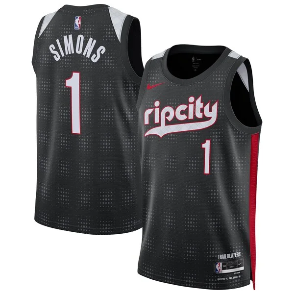 Fascinante Accattivante Bellissimo Anfernee Simons Portland Trail Blazers Nike Unisex 2024/25 Swingman Player Jersey City Edition Black per i devoti sostenitori