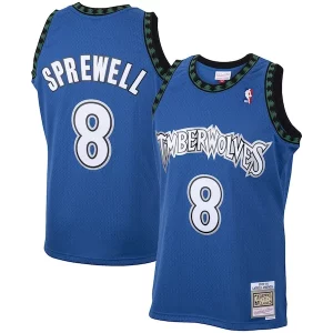 Delizioso Magnifico Splendido Latrell Sprewell Minnesota Timberwolves 2001/02 Hardwood Classics Swingman Jersey Blue per i devoti sostenitori