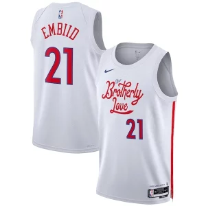 Raffinato Attraente Versatile Joel Embiid Philadelphia 76ers Nike Unisex 2022/23 Swingman Jersey City Edition White per i devoti sostenitori