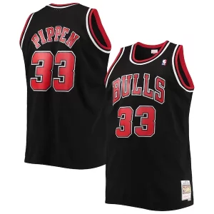 Elegante Accattivante Versatile Scottie Pippen Chicago Bulls Big & Tall Hardwood Classics Swingman Jersey Black/Red per i devoti sostenitori