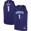 Splendido Raffinato Sofisticato LaMelo Ball Charlotte Hornets Jordan Brand Youth Swingman Jersey Statement Edition Purple per i devoti sostenitori