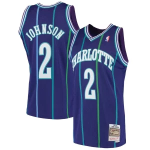 Versatile Prestigioso Larry Johnson Charlotte Hornets 1994/95 Hardwood Classics Swingman Jersey Purple per i devoti sostenitori
