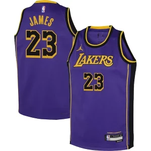 Fascinante Versatile LeBron James Los Angeles Lakers Jordan Brand Youth Performance Swingman Jersey Statement Purple per i devoti sostenitori