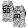 Duraturo David Robinson San Antonio Spurs 1998/99 Hardwood Classics Doodle Swingman Player Jersey White per i devoti sostenitori