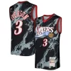 Gorgeous Allen Iverson Philadelphia 76ers 2000/01 Hardwood Classics Marble Swingman Jersey Black per i devoti sostenitori