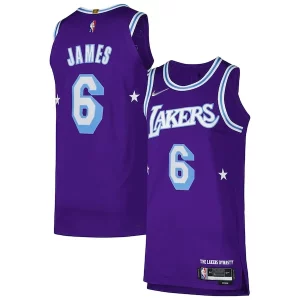 Delizioso Magnifico Trendy LeBron James Los Angeles Lakers Nike Authentic Player Jersey City Edition Purple per i devoti sostenitori