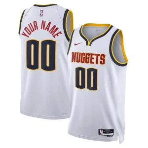 Magnifico Denver Nuggets Nike Unisex Swingman Custom Jersey White Association Edition per i devoti sostenitori