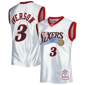 Fascinante Ottimo Allen Iverson Philadelphia 76ers 2000/01 Hardwood Classics 75th Anniversary Swingman Jersey Platinum per i devoti sostenitori