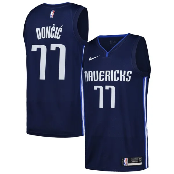 Bellissimo Moderno Luka Dončić Dallas Mavericks Nike Swingman Player Jersey City Edition Navy per i devoti sostenitori