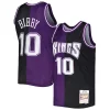 Magnifico Mike Bibby Sacramento Kings Hardwood Classics 2001/02 Split Swingman Jersey Purple/Black per i devoti sostenitori