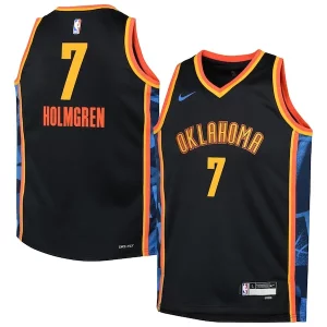 Accattivante Lussuoso Chet Holmgren Oklahoma City Thunder Nike Youth 2024/25 Swingman Player Jersey City Edition Black per i devoti sostenitori