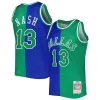 Raffinato Delizioso Trendy Steve Nash Dallas Mavericks Hardwood Classics 1998/99 Split Swingman Jersey Blue/Green per i devoti sostenitori