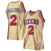 Fascinante Duraturo Moses Malone Philadelphia 76ers 75th Anniversary 1982/83 Hardwood Classics Swingman Jersey Gold per i devoti sostenitori