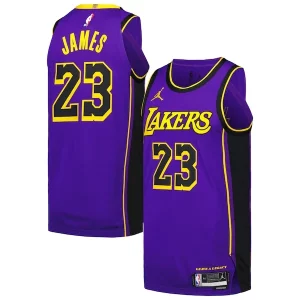 Raffinato Comodo Sofisticato LeBron James Los Angeles Lakers Jordan Brand Authentic Player Jersey Statement Edition Purple per i devoti sostenitori