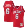 Duraturo Julius Erving Philadelphia 76ers 1982/83 Hardwood Classics NBA 75th Anniversary Diamond Swingman Jersey Red per i devoti sostenitori