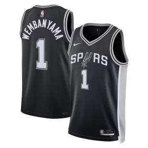 Carino Resistente Pratico Victor Wembanyama San Antonio Spurs Nike Unisex 2023 NBA Draft First Round Pick Swingman Jersey Icon Edition Black per i devoti sostenitori