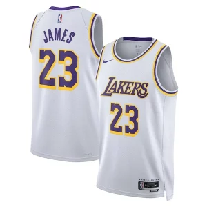 Attraente Pratico Resistente LeBron James Los Angeles Lakers Nike Unisex Swingman Jersey Association Edition White/Gold per i devoti sostenitori