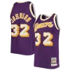 Elegante Delizioso Magic Johnson Los Angeles Lakers 1984/85 Hardwood Classics Authentic Jersey Purple/Gold per i devoti sostenitori