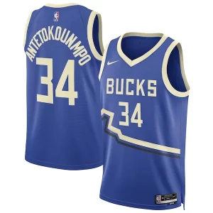 Comodo Giannis Antetokounmpo Milwaukee Bucks Nike Unisex 2024/25 Swingman Player Jersey City Edition Royal per i devoti sostenitori