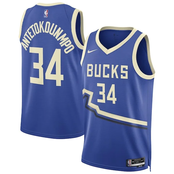 Comodo Giannis Antetokounmpo Milwaukee Bucks Nike Unisex 2024/25 Swingman Player Jersey City Edition Royal per i devoti sostenitori