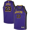 Ottimo LeBron James Los Angeles Lakers Jordan Brand Youth Performance Swingman Jersey Statement Purple per i devoti sostenitori