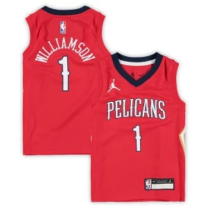 Stupendo Trendy Zion Williamson New Orleans Pelicans Jordan Brand Preschool 2020/21 Fast Break Replica Jersey Statement Edition Red per i devoti sostenitori