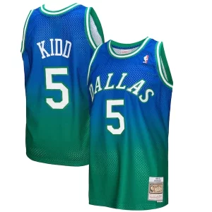 Ottimo Comodo Jason Kidd Dallas Mavericks 1994/95 Hardwood Classics Fadeaway Swingman Player Jersey Green/Navy per i devoti sostenitori