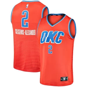 Bellissimo Shai Gilgeous Alexander Oklahoma City Thunder Fast Break Team Replica Jersey Statement Edition Orange per i devoti sostenitori