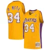 Classico Stupendo Incantevole Shaquille O'Neal Los Angeles Lakers Hardwood Classics Swingman Jersey Gold per i devoti sostenitori